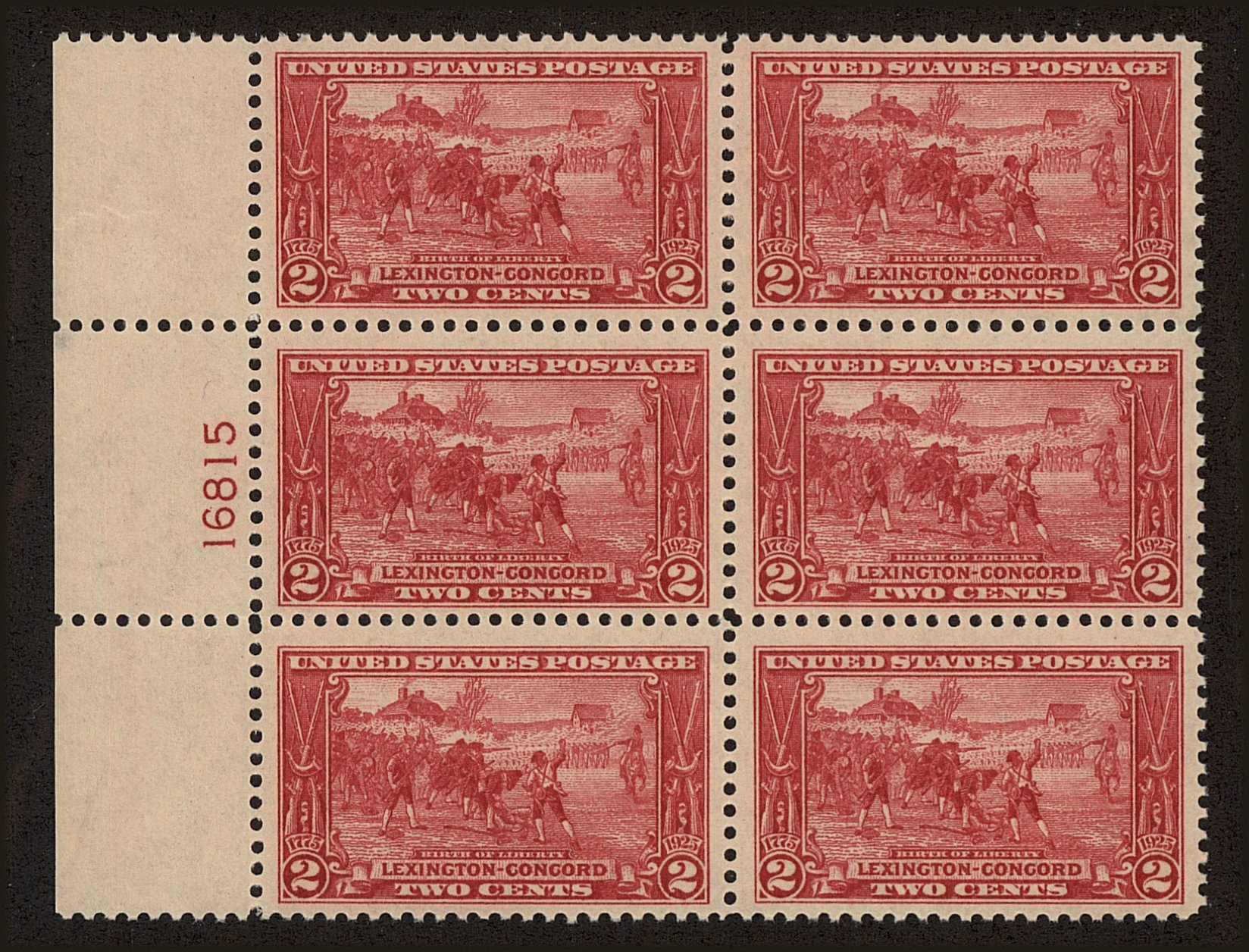 Front view of United States 618 collectors stamp