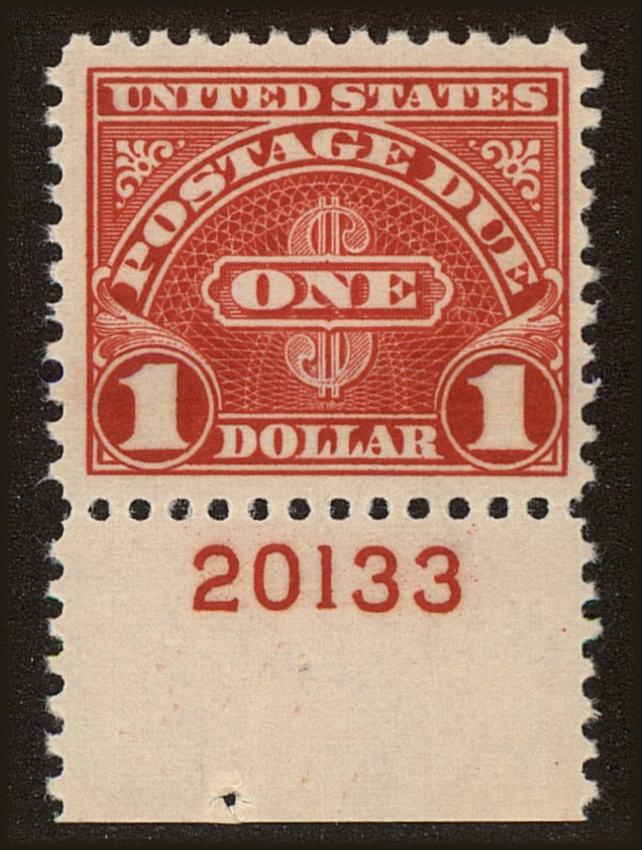 Front view of United States J77 collectors stamp