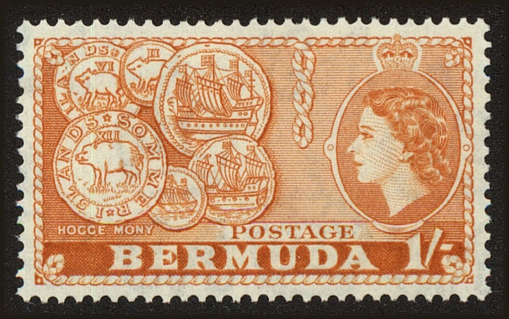 Front view of Bermuda 155 collectors stamp