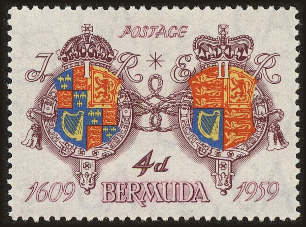 Front view of Bermuda 171 collectors stamp