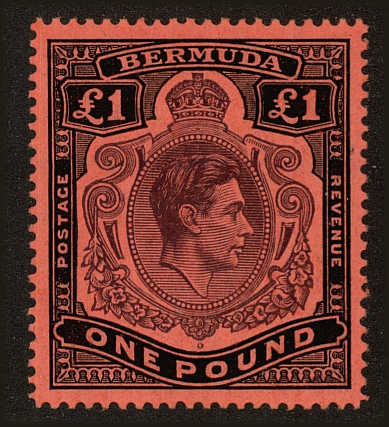 Front view of Bermuda 128b collectors stamp