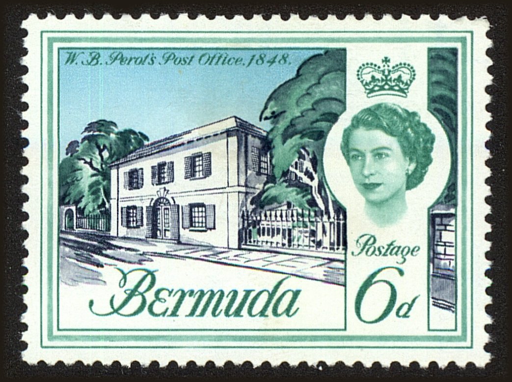 Front view of Bermuda 180 collectors stamp