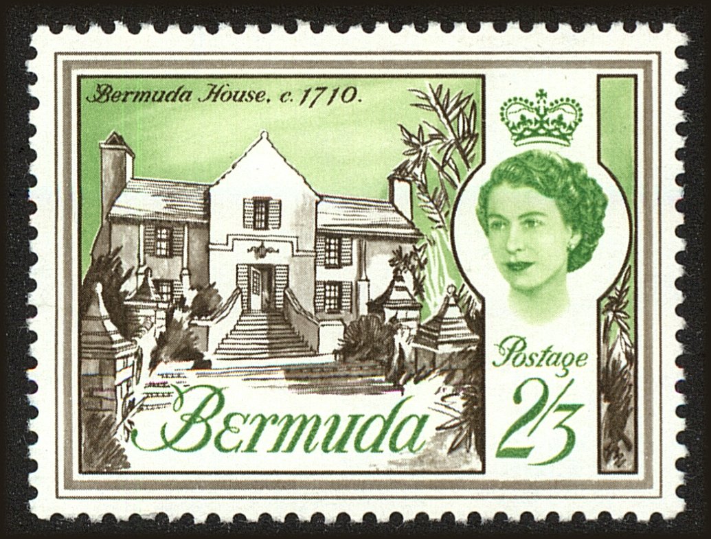 Front view of Bermuda 187 collectors stamp