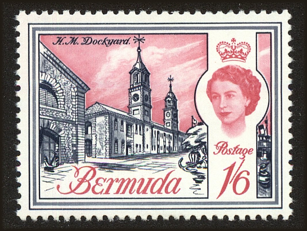 Front view of Bermuda 185A collectors stamp