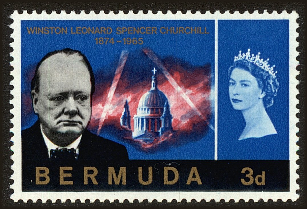Front view of Bermuda 201 collectors stamp