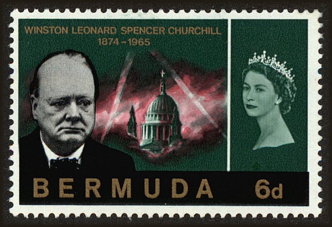 Front view of Bermuda 202 collectors stamp