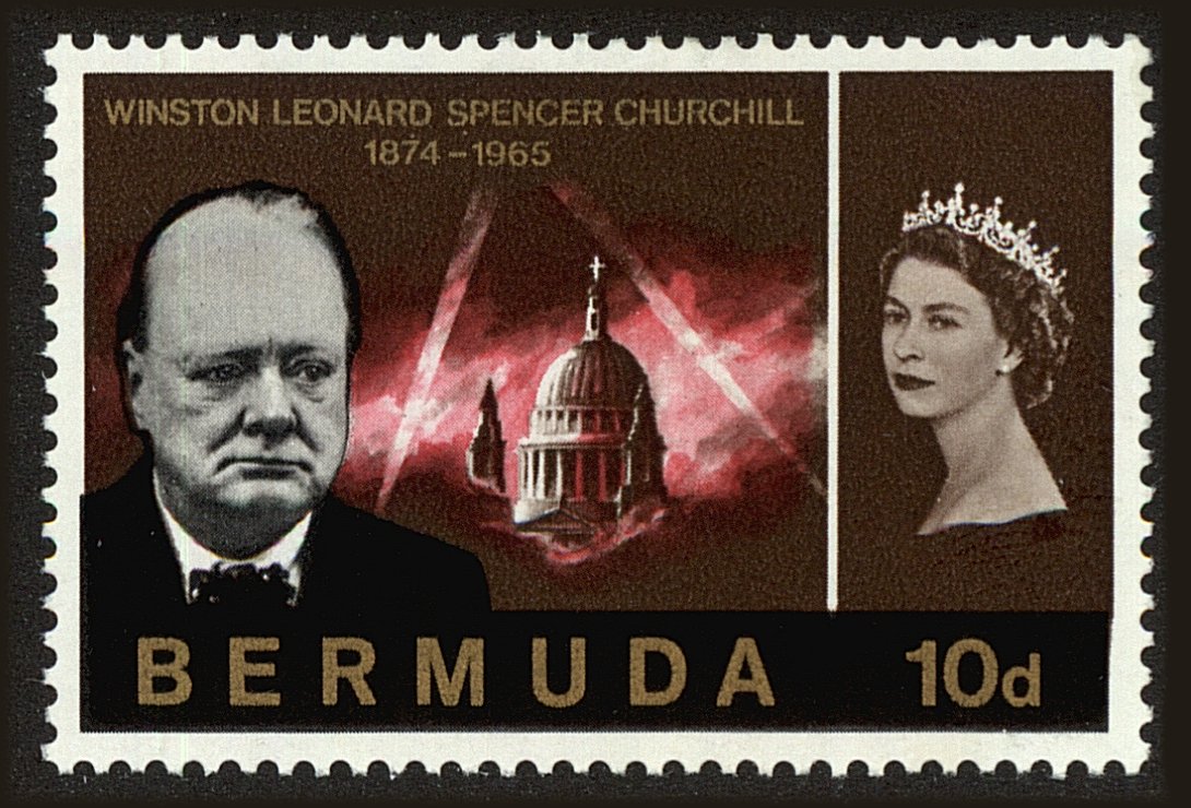 Front view of Bermuda 203 collectors stamp