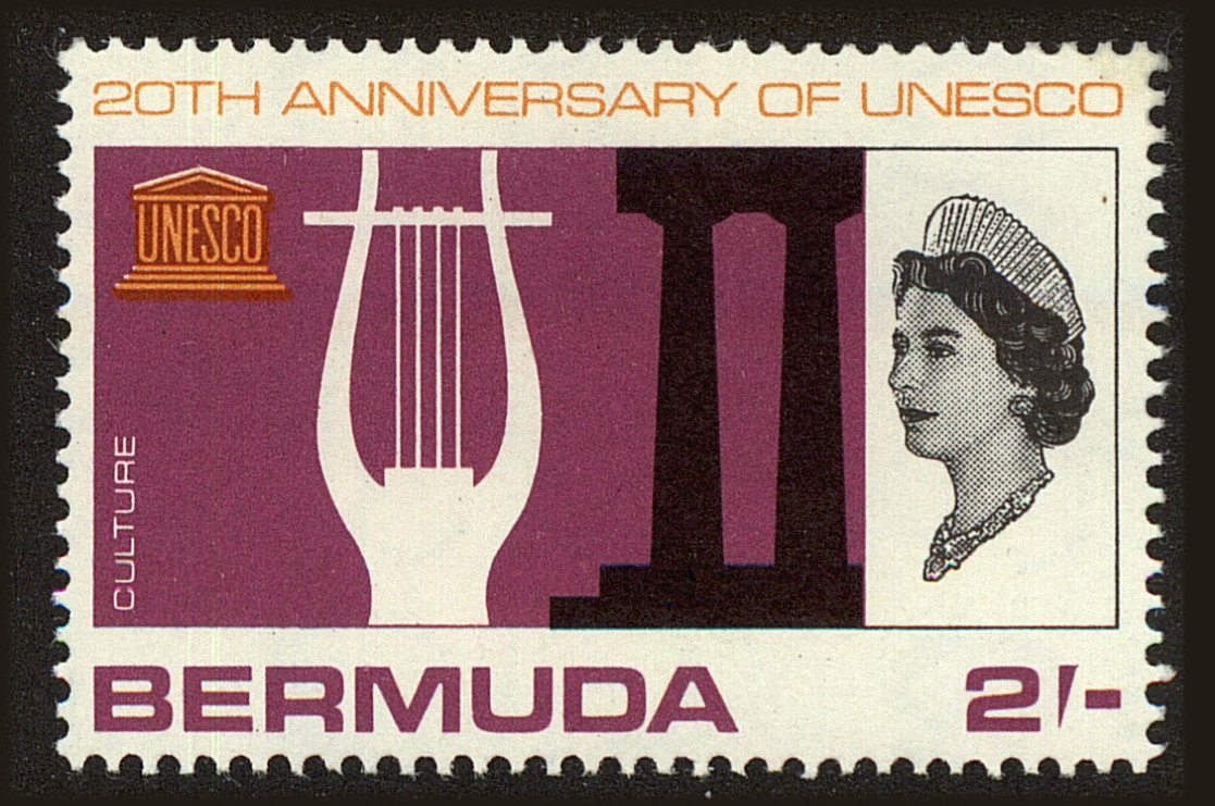 Front view of Bermuda 209 collectors stamp