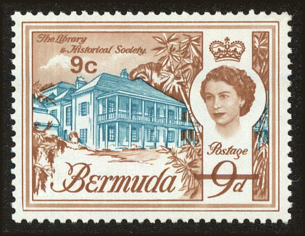 Front view of Bermuda 244 collectors stamp