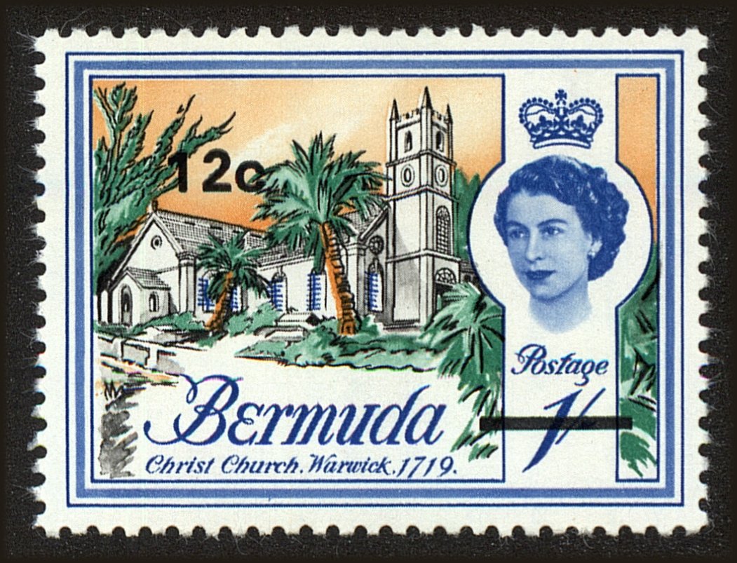 Front view of Bermuda 246 collectors stamp