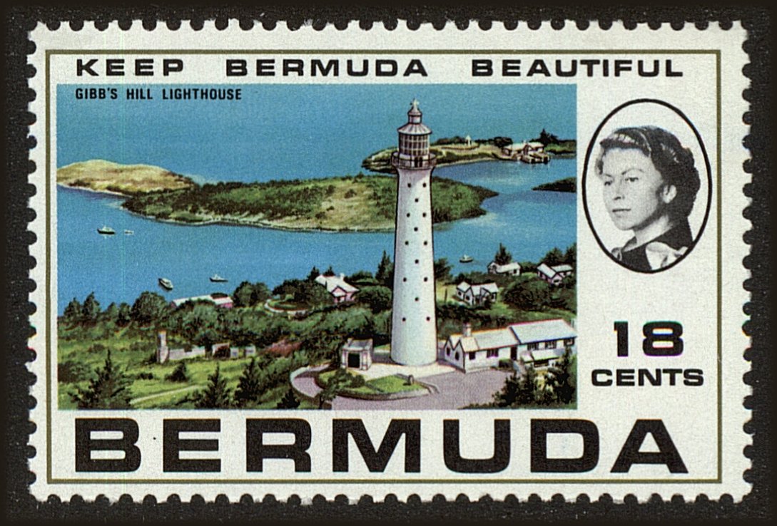 Front view of Bermuda 278 collectors stamp