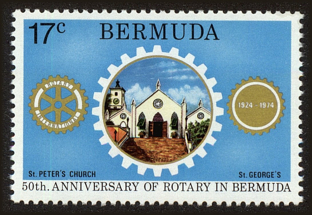 Front view of Bermuda 309 collectors stamp