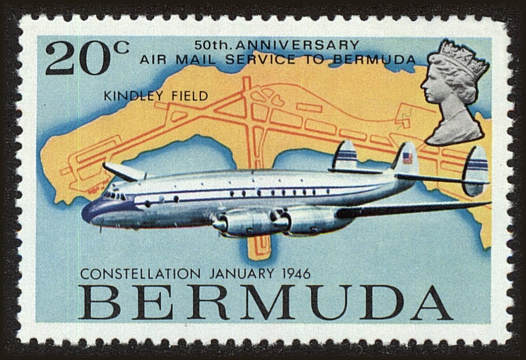 Front view of Bermuda 320 collectors stamp