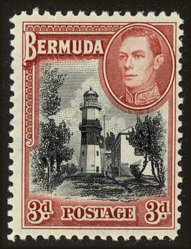 Front view of Bermuda 121 collectors stamp