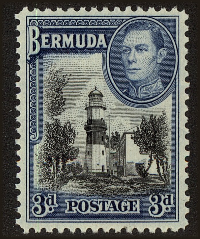 Front view of Bermuda 121A collectors stamp
