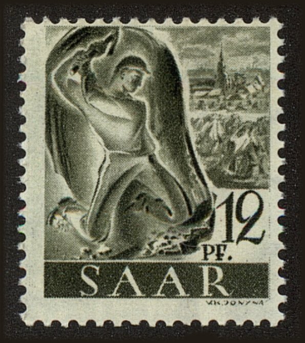 Front view of Saar 172 collectors stamp