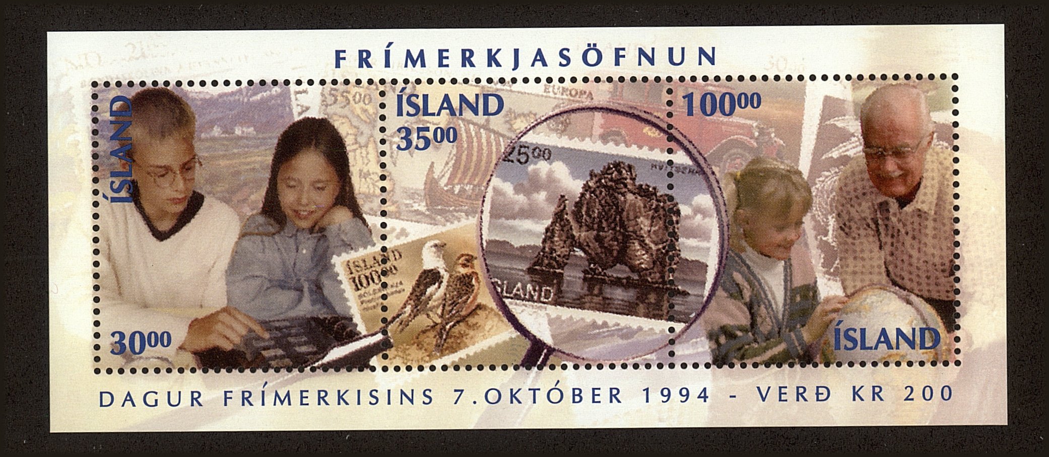 Front view of Iceland 789 collectors stamp