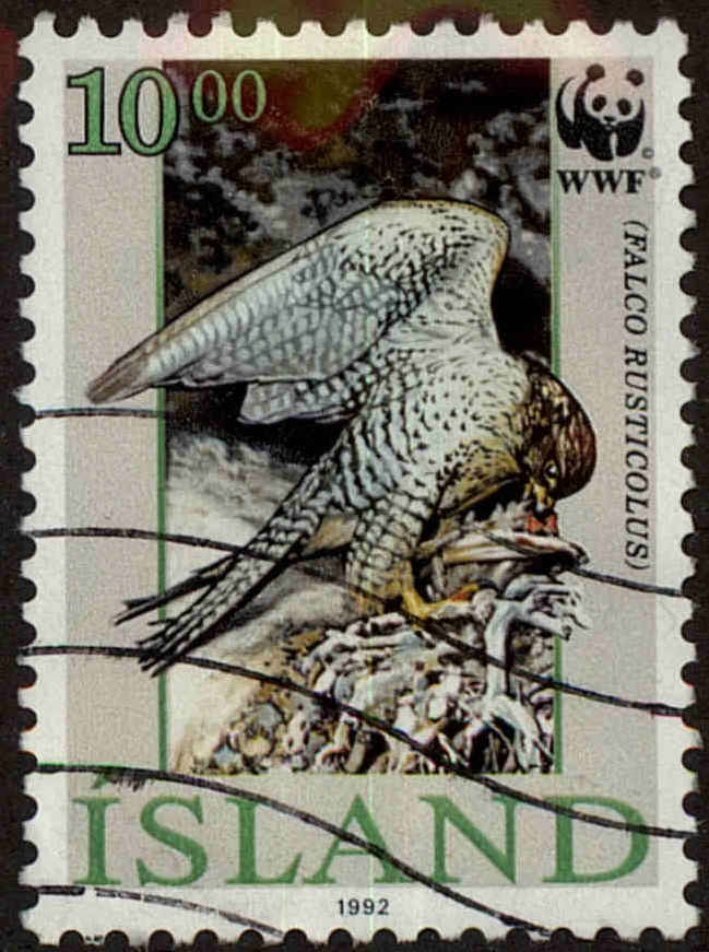 Front view of Iceland 763 collectors stamp