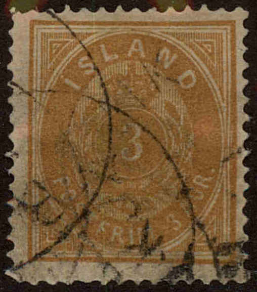 Front view of Iceland 16 collectors stamp
