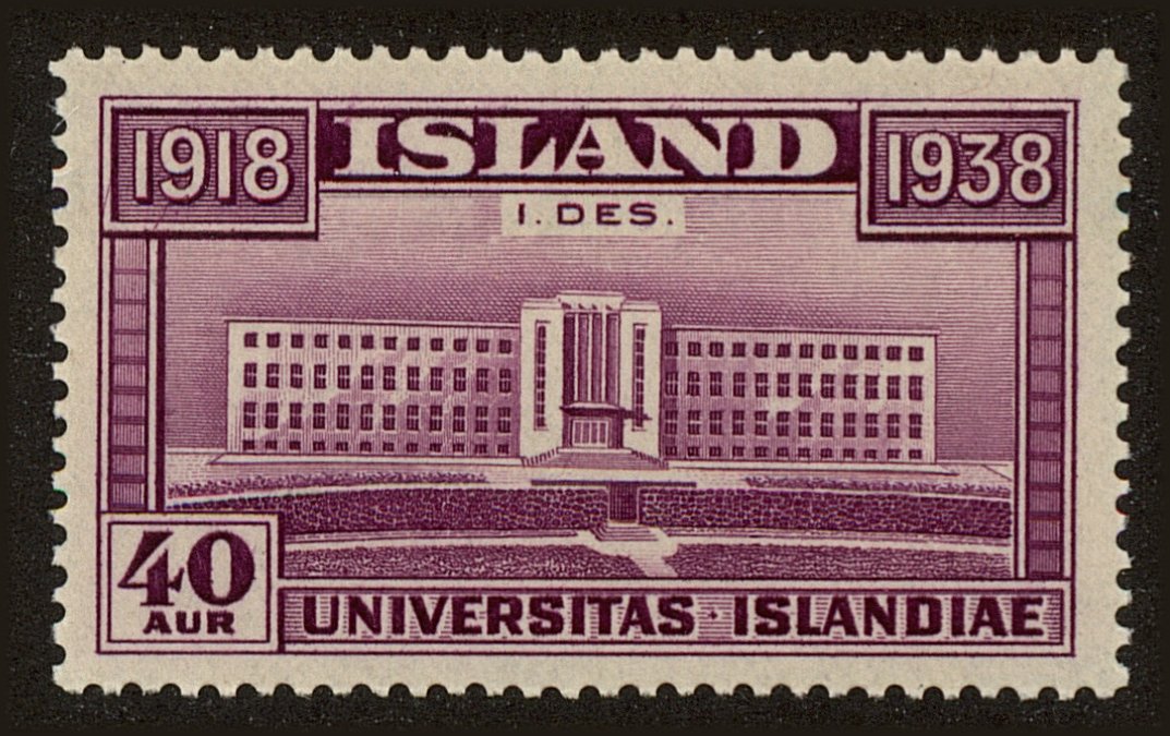 Front view of Iceland 211 collectors stamp