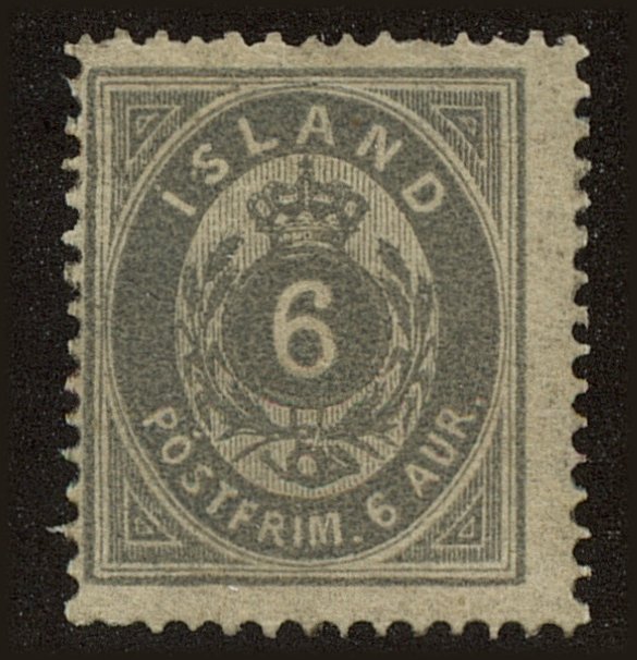 Front view of Iceland 10 collectors stamp