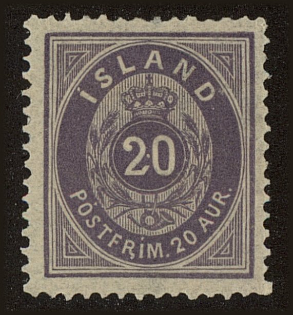 Front view of Iceland 13 collectors stamp