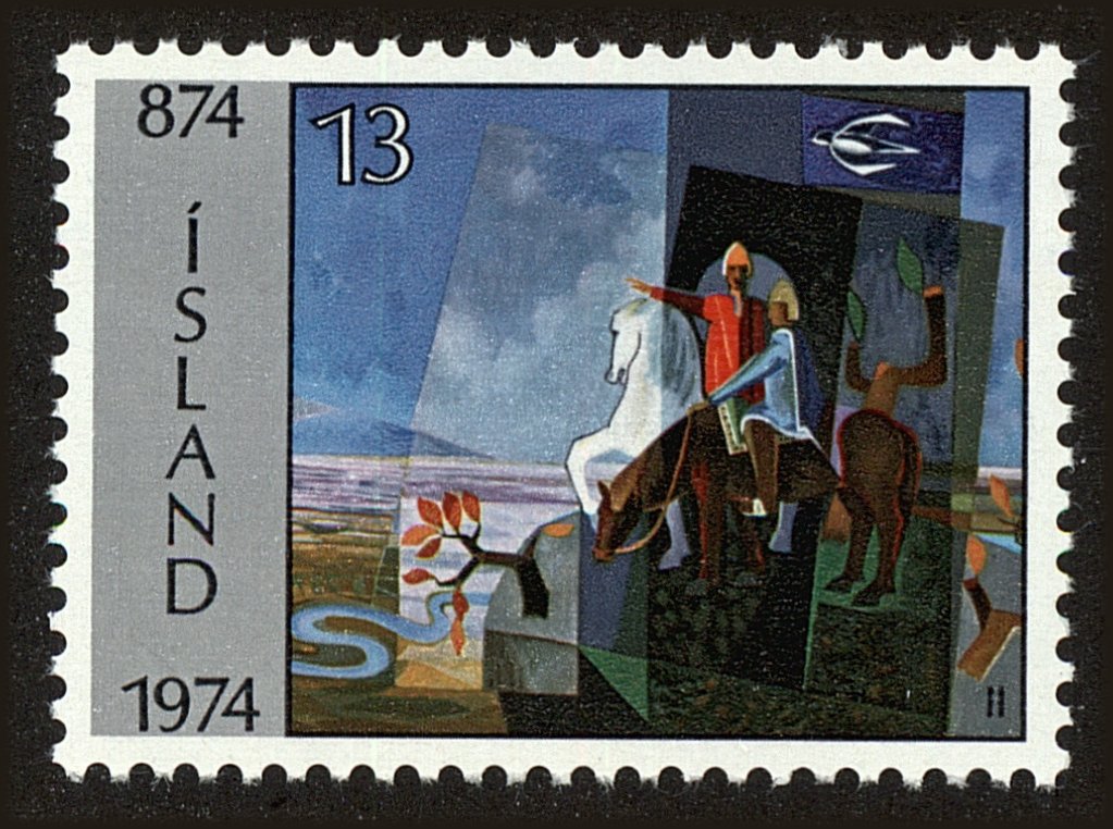 Front view of Iceland 462 collectors stamp