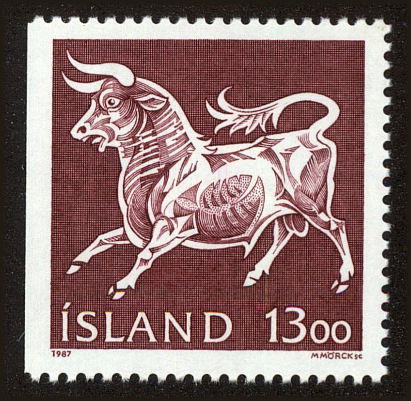 Front view of Iceland 650 collectors stamp
