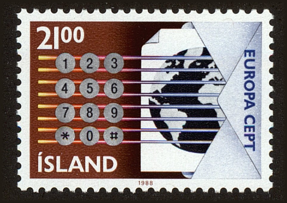 Front view of Iceland 661 collectors stamp