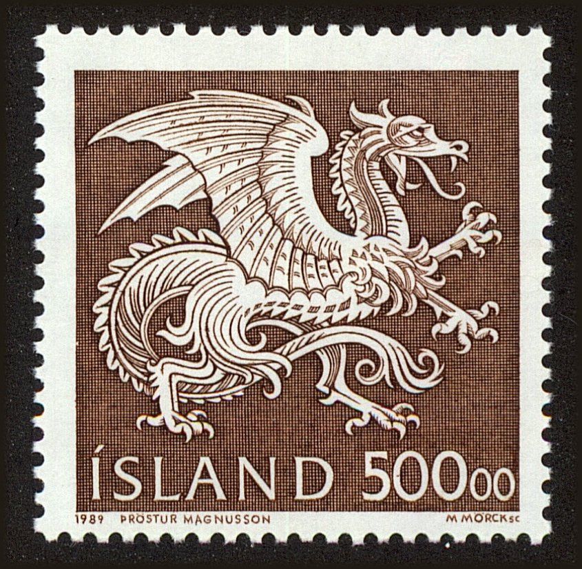 Front view of Iceland 677 collectors stamp