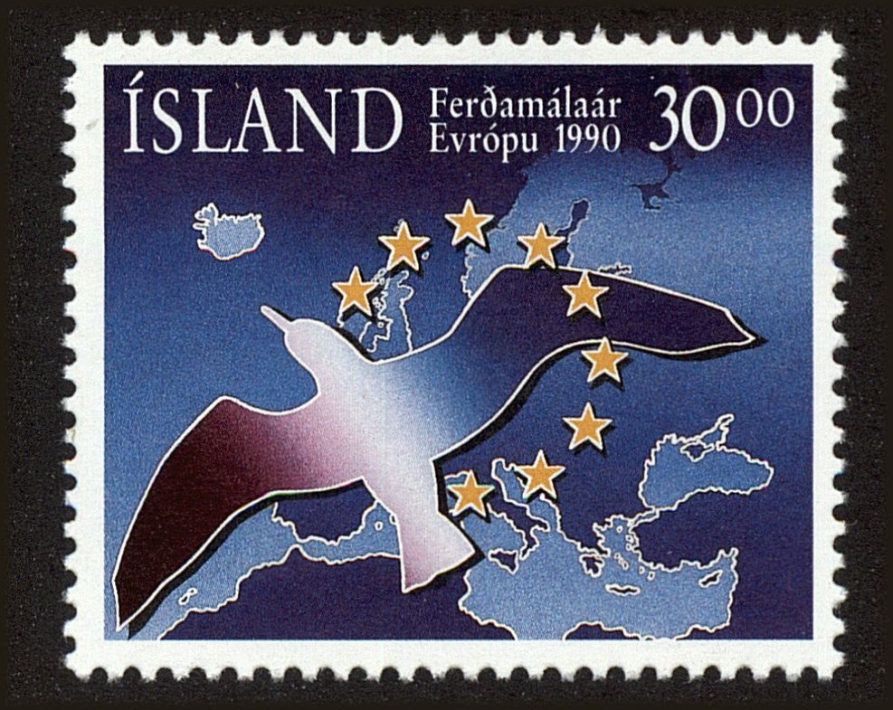 Front view of Iceland 712 collectors stamp