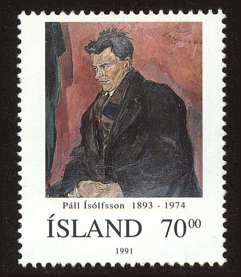 Front view of Iceland 744 collectors stamp