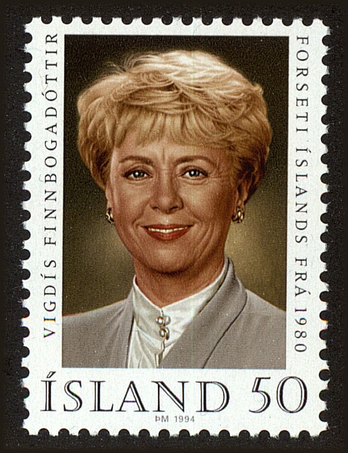Front view of Iceland 788d collectors stamp