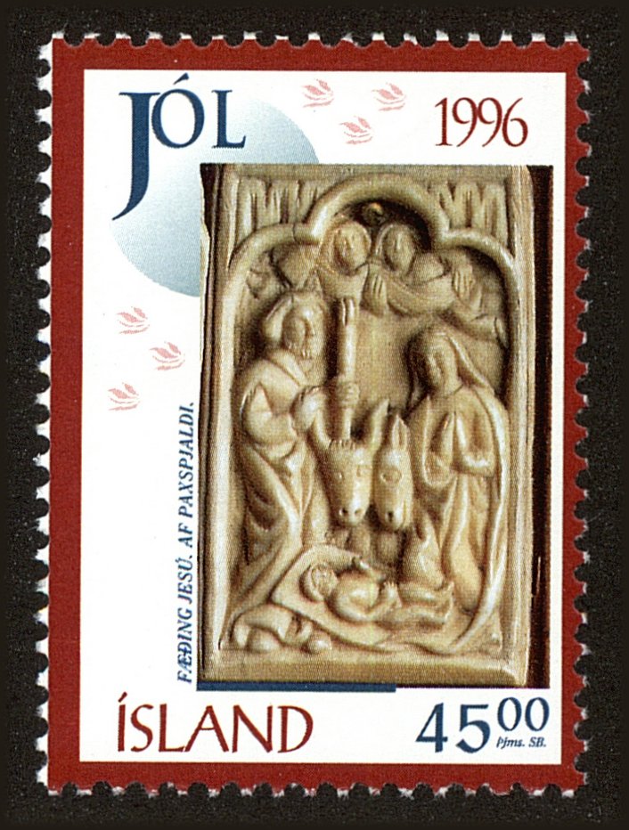 Front view of Iceland 833 collectors stamp