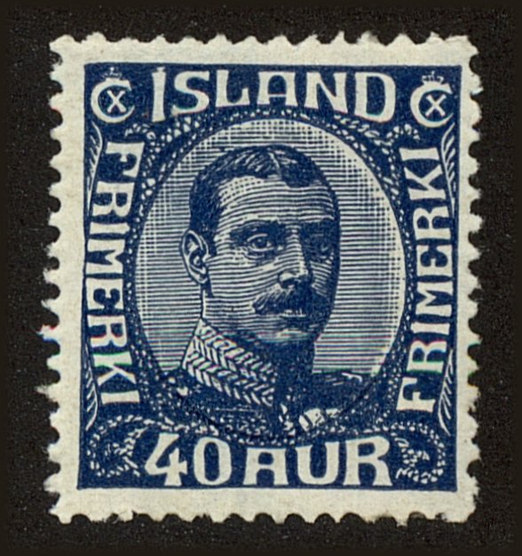 Front view of Iceland 124 collectors stamp