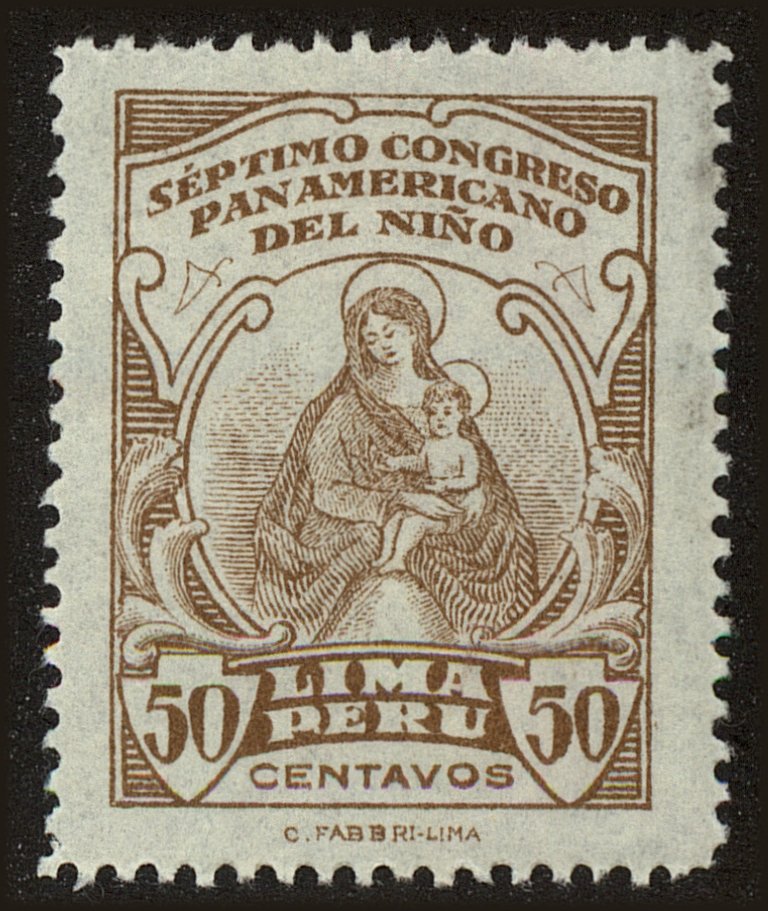 Front view of Peru 267 collectors stamp