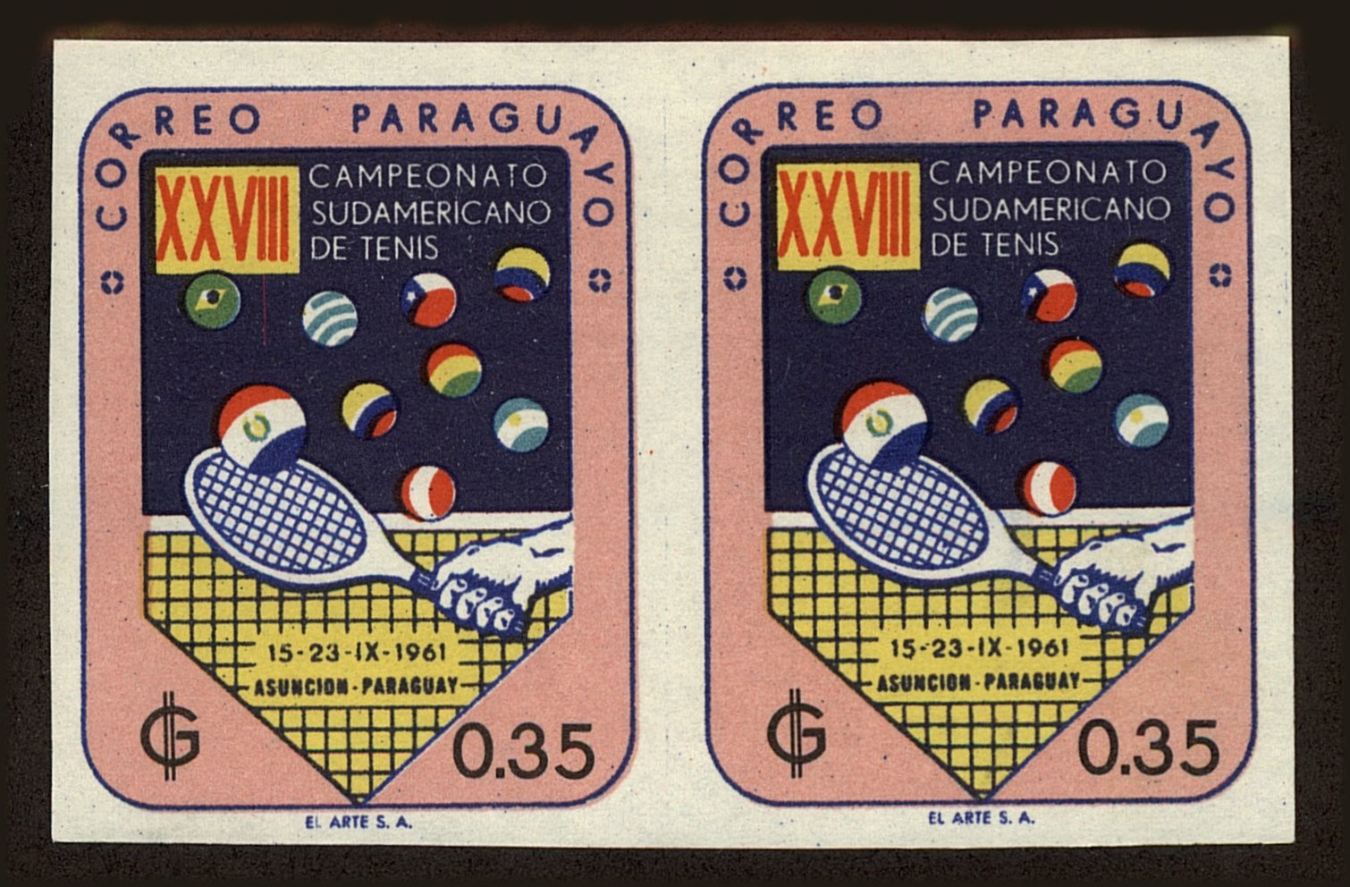 Front view of Paraguay 605 collectors stamp