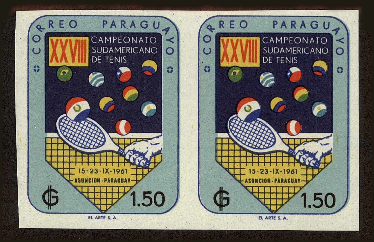 Front view of Paraguay 607 collectors stamp