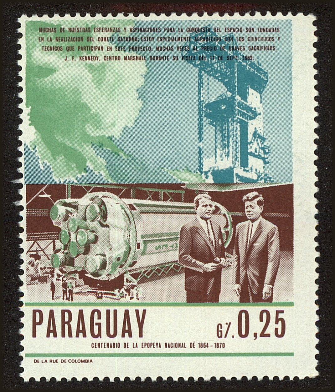 Front view of Paraguay 1044 collectors stamp