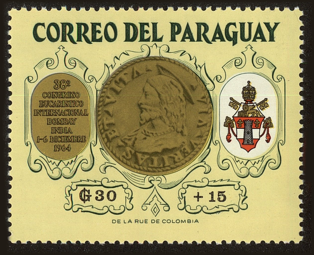 Front view of Paraguay B13 collectors stamp