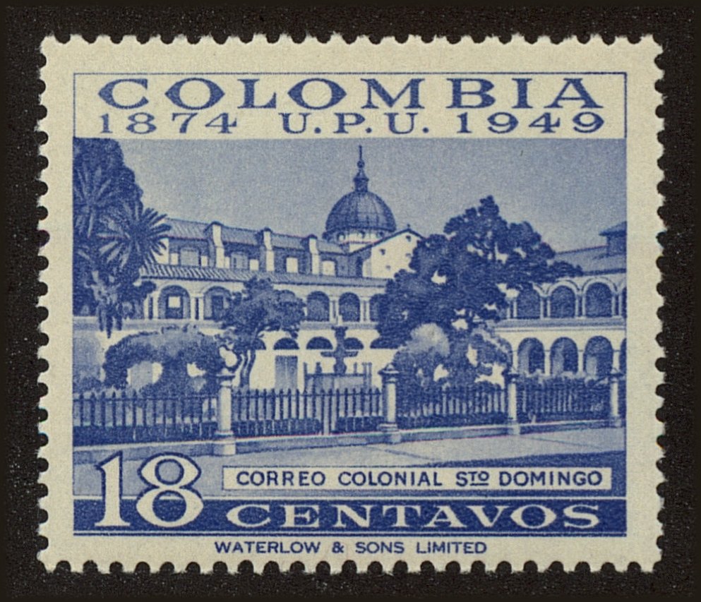 Front view of Colombia 586 collectors stamp