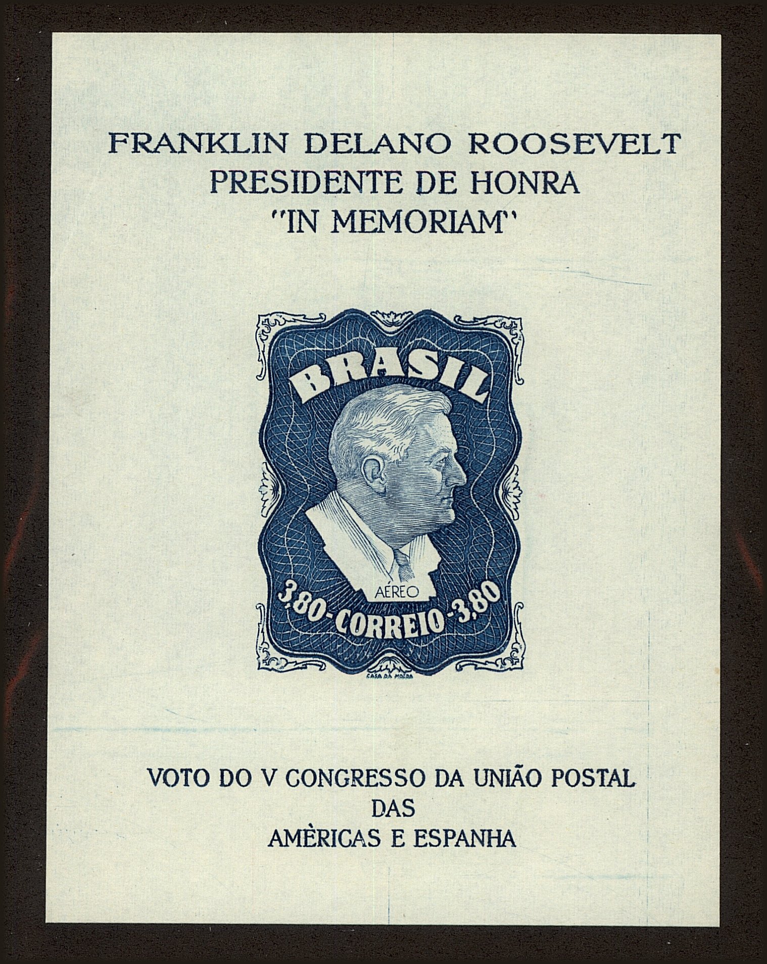 Front view of Brazil C76a collectors stamp