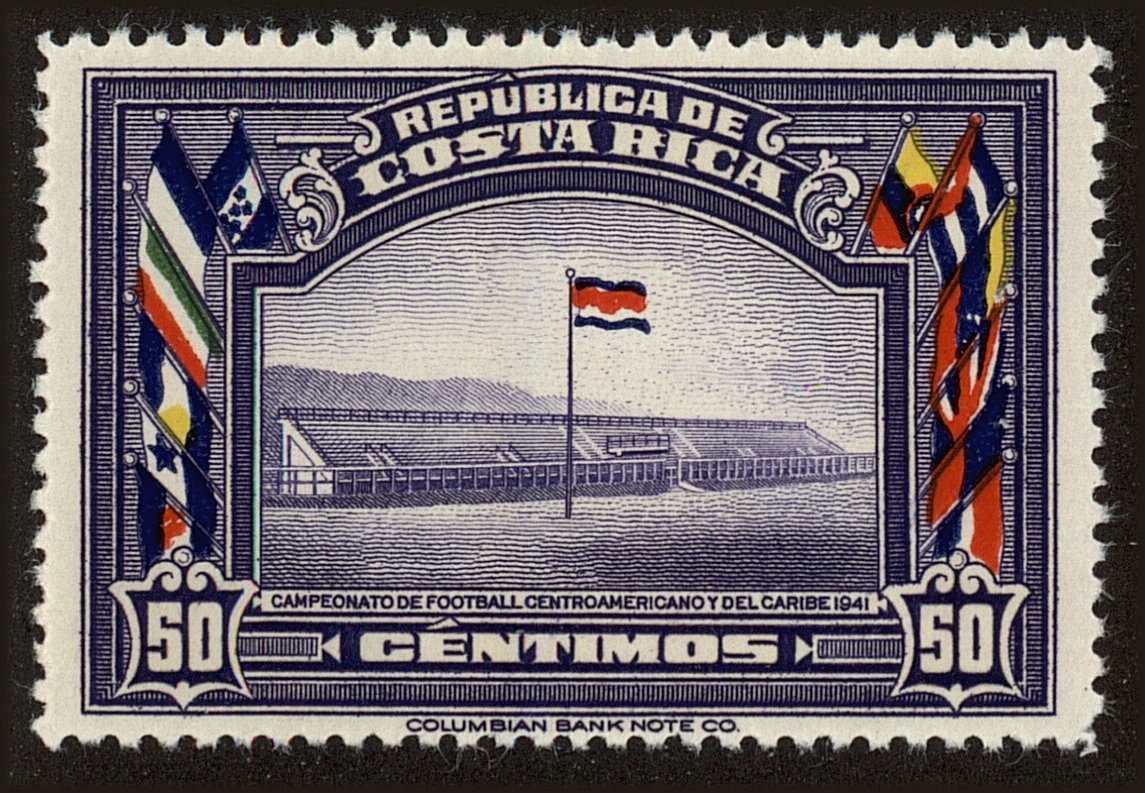 Front view of Costa Rica 206 collectors stamp