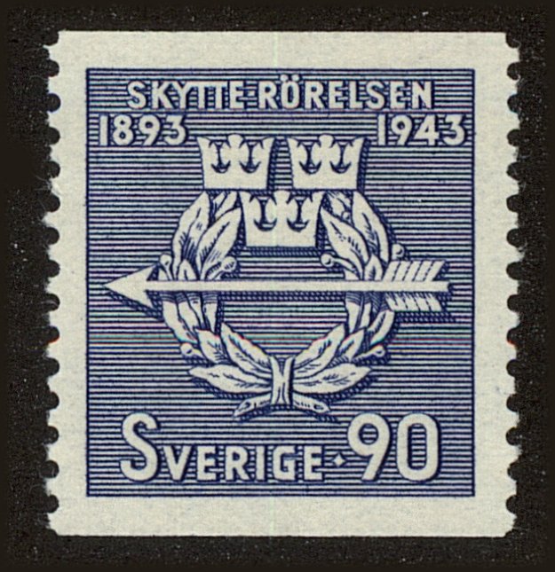 Front view of Sweden 343 collectors stamp