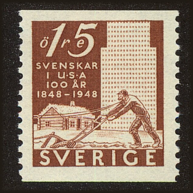 Front view of Sweden 400 collectors stamp