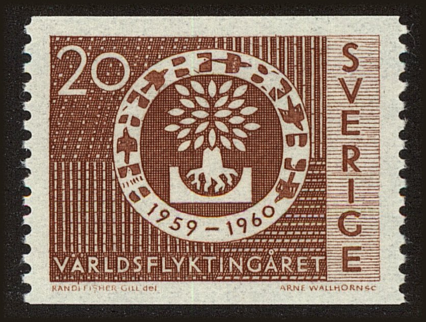 Front view of Sweden 553 collectors stamp