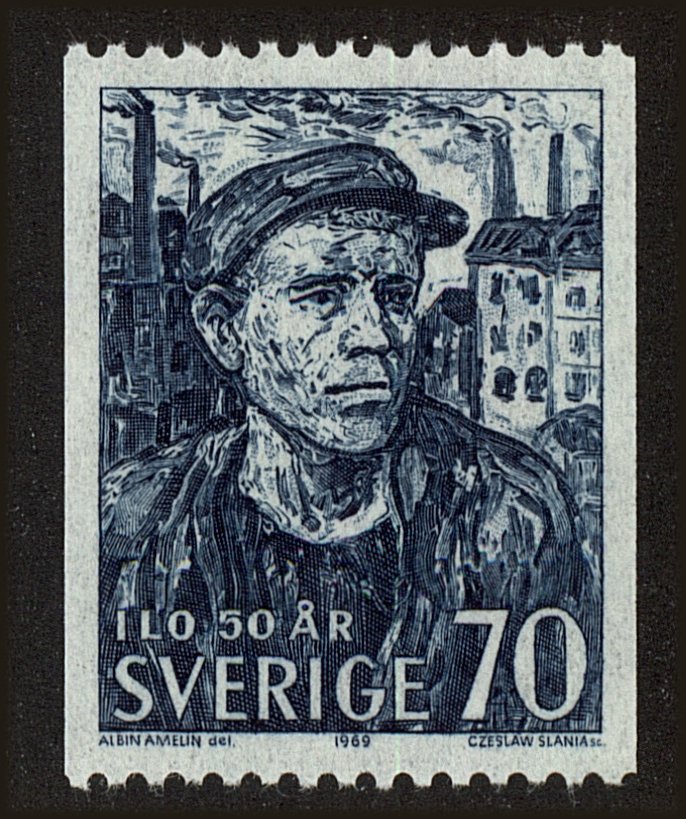 Front view of Sweden 812 collectors stamp