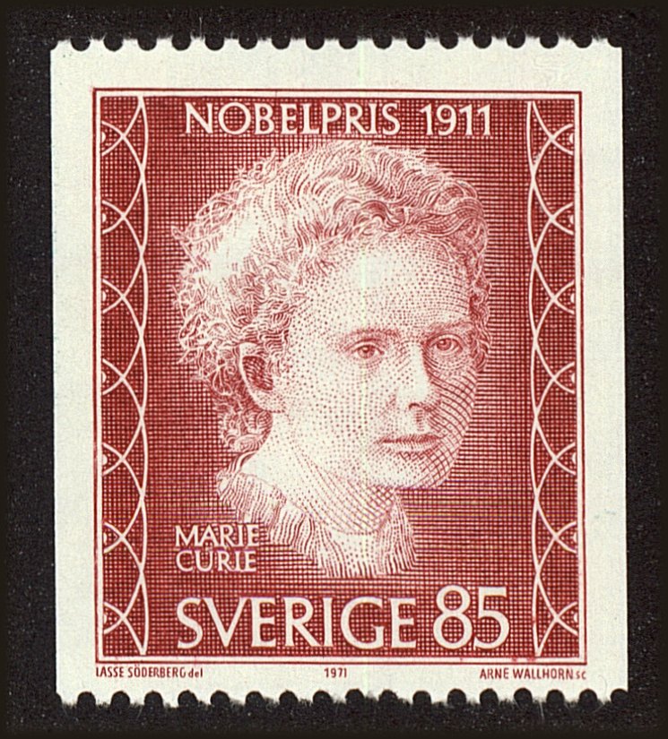 Front view of Sweden 911 collectors stamp
