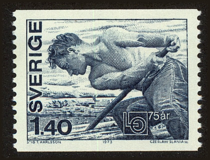 Front view of Sweden 1000 collectors stamp
