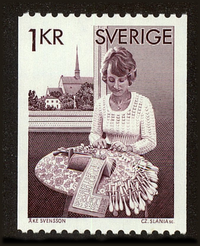 Front view of Sweden 1154 collectors stamp